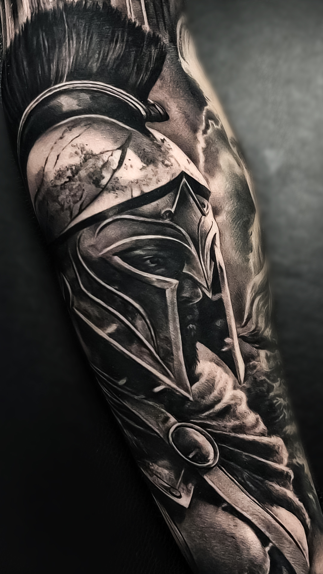 roman helmet tattoo