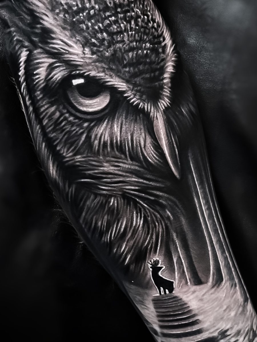 owl tattoo White Room Tattoo